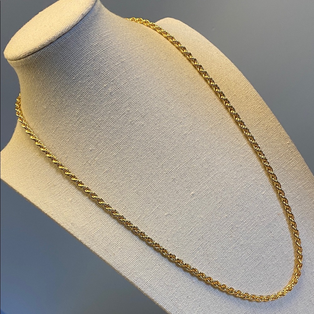 New 22” Faux Gold Rope Chain Necklace
